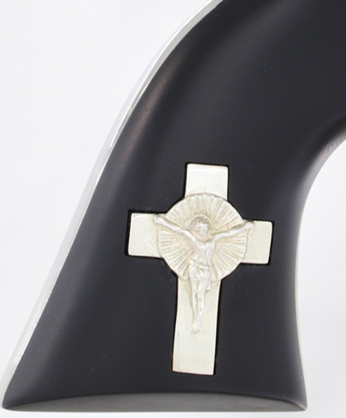 4.75" WHITE/SILVER CROSS BLACKCIMARRON HOLY SMOKER 357MAG FS 