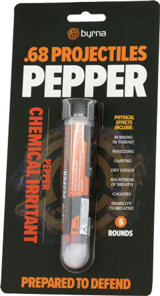 5 COUNT TUBE .68 CALBYRNA PEPPER PROJECTILES 