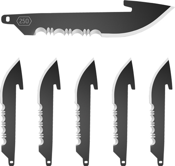 W/SERRATIONS BLACK BLADE 6-PKOUTDOOR EDGE 2.5" DROP POINT 