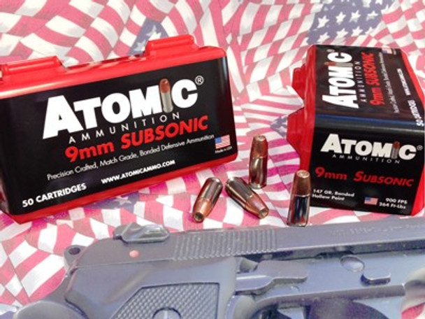 SUBSONIC JHP 50RD 10BX/CSATOMIC 9MM LUGER 147GR 