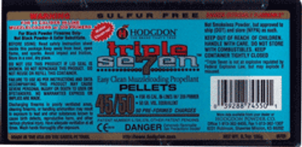 45 CALIBER 50PK 12PK/CSHODGDON TRIPLE SEVEN 50GR PELL 