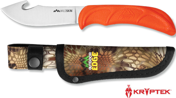 GUTHOOK KNIFE W/ MO SHEATHOUTDOOR EDGE WILD SKIN 4.0" 