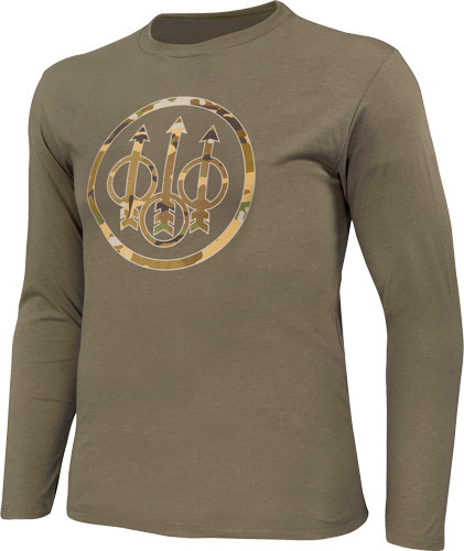 LARGE ARMY GREEN W/CAMO LOGO<BERETTA T-SHIRT LS HERITAGE 