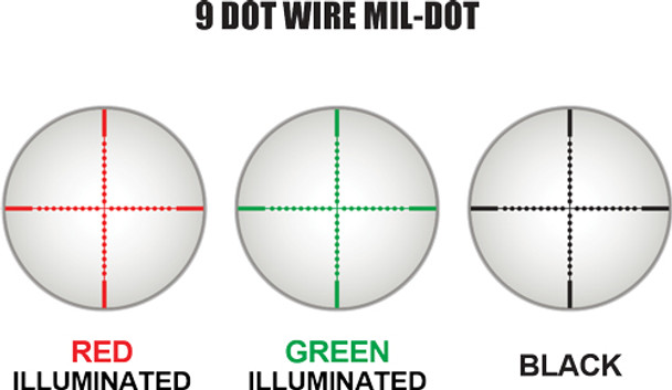 36 COLOR ILLUMINATED MIL-DOTUTG SCOPE 4-16X40 1" AO 
