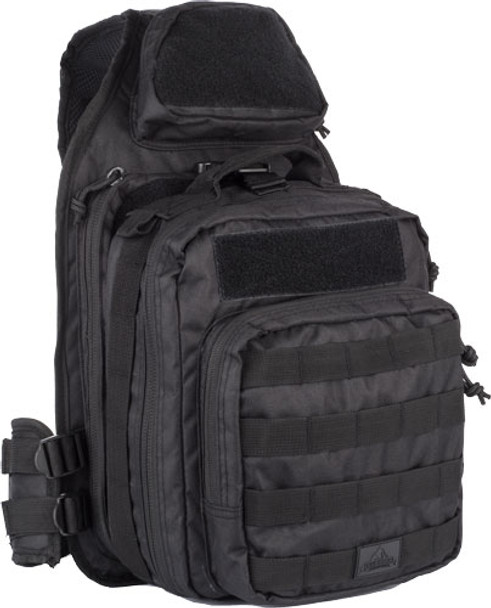 TEAR AWAY FEATURE MAIN COMPARTRED ROCK RECON SLING BAG BLACK 