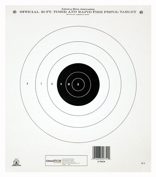 50FT. TIMED RAPID FIRE 12PKCHAMPION TGT PAPER 10.5"X12" 
