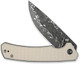 G10/DAMASCUS LINER LOCKCIVIVI KNIFE MERIT 3.28" IVORY 