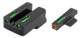 Truglo TFX Pro Tritium/Fiber-Optic Day/Night Sights Fit Novak LoMount cut .260 front / .450 rear - Orange Outline Front/Rear Green