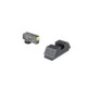 Ameriglo Optics Compatible Tritium Handgun Sight Set for Glock Flat Black .295? Rear 1L Tall Green with Lumigreen .220? Front