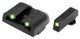 Truglo Tritium Pro Night Sights Fit Glock MOS 20 21 25 28 29 30 31 32 37 40 and 41 - White Outline Front/Rear Green