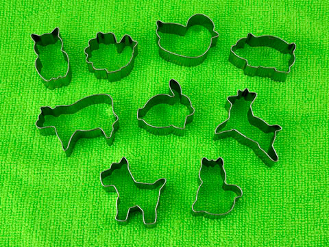 Mini Animal Cookie Cutters, Set of 9 Little Obsessed