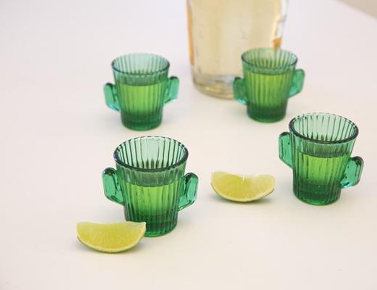 Cactus Set of Four Glass Cups