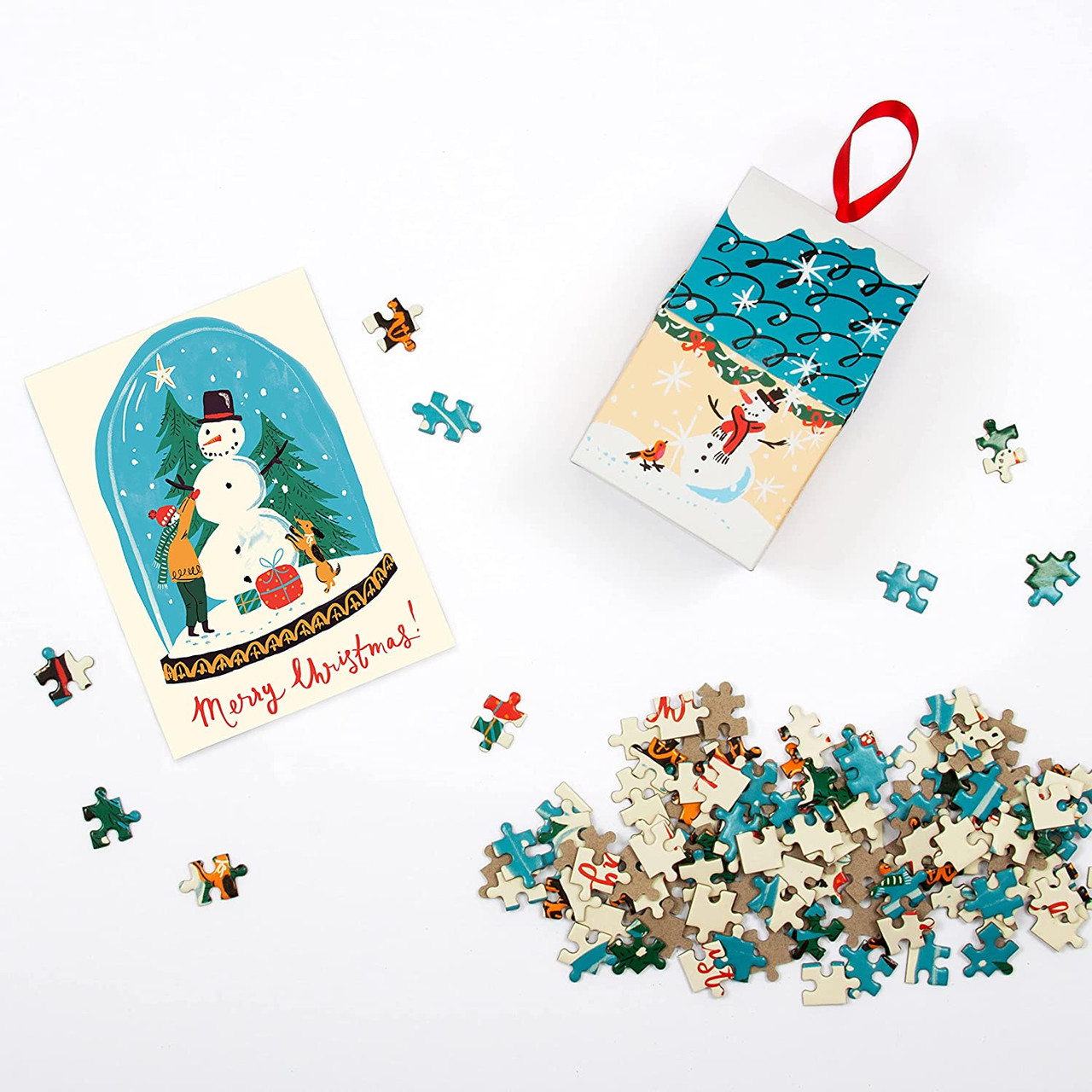 Galison Mini Snow Globe Puzzle Ornament Little Obsessed