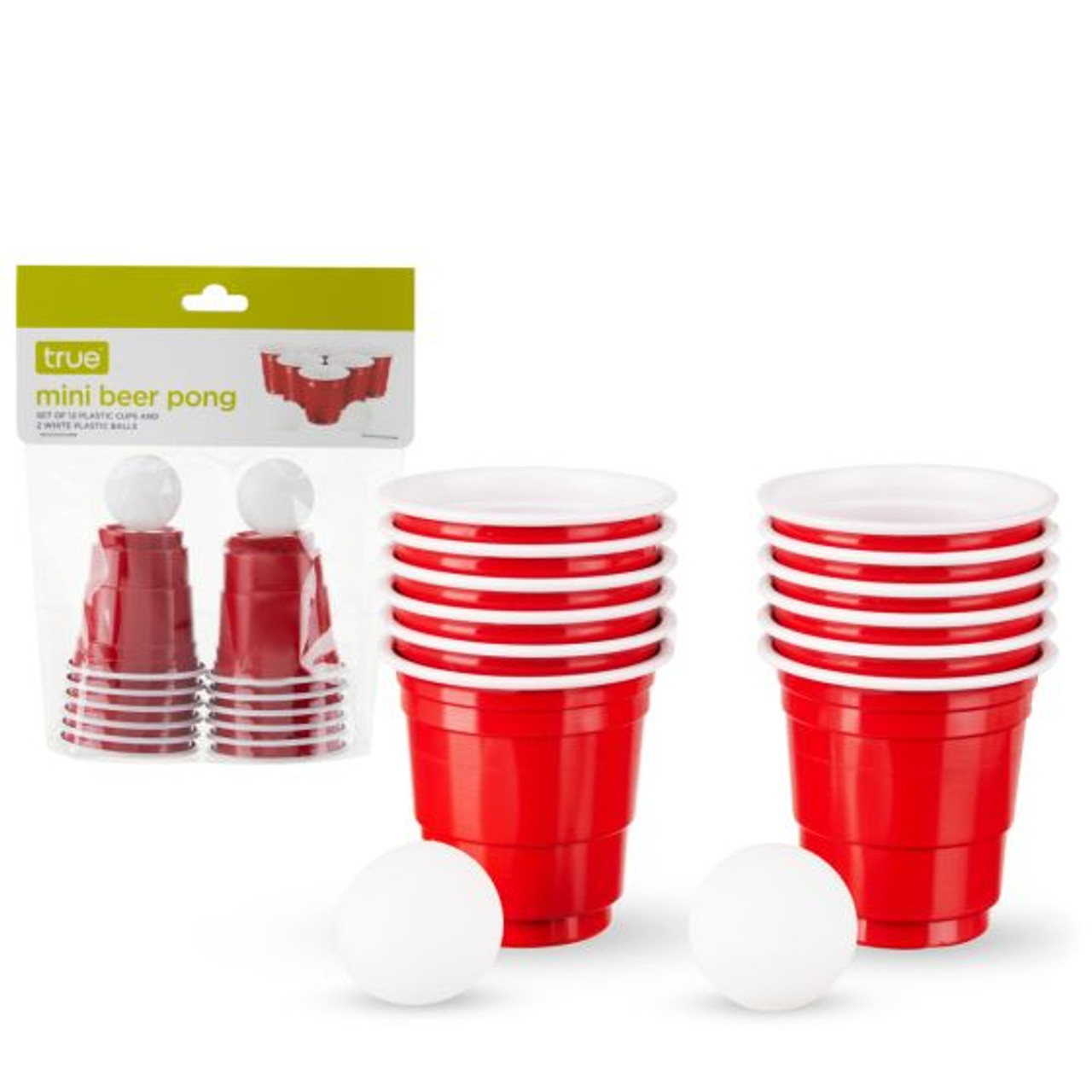 Fairly Odd Novelties Beer Pong Set, Red Cups and Ping Pong Balls