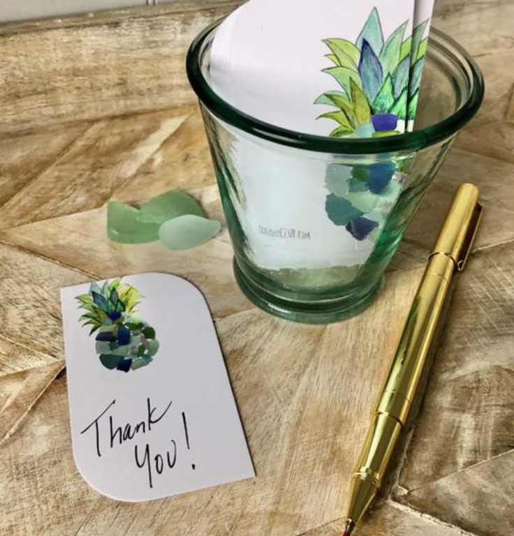 Pineapple Note Sea Glass Mini Pineapple Notes - Little Obsessed