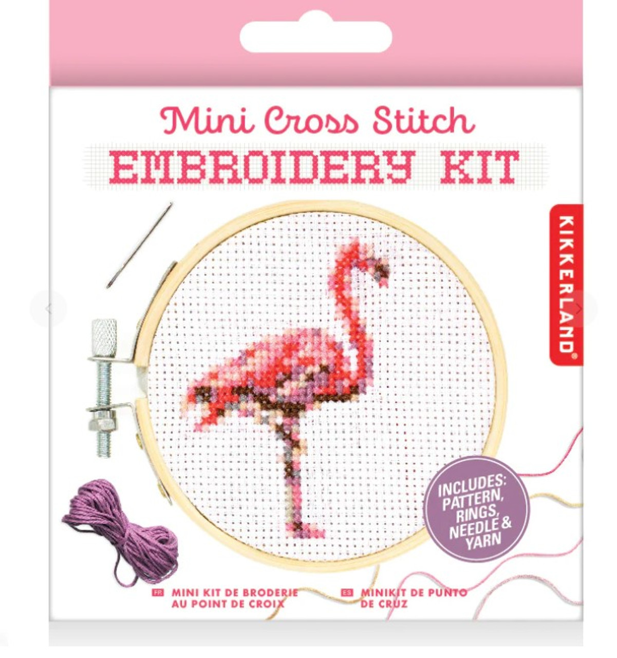 Mini Cross Stitch Embroidery Flamingo Kit