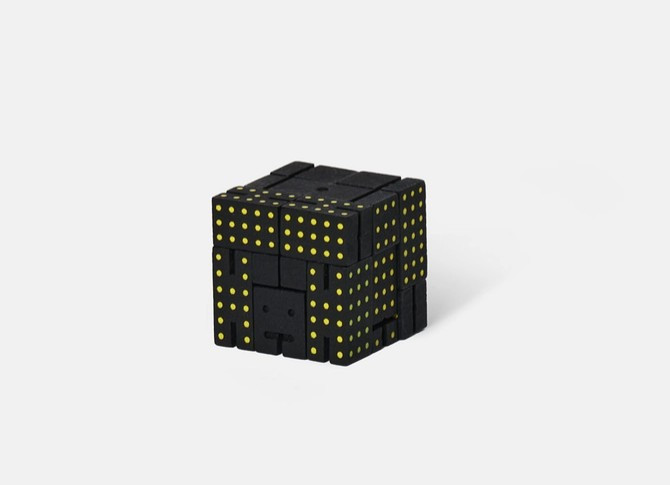Micro Cubebot - Black with Yellow Dot - Little Obsessed