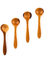 Wild Olive Wood Pendulum Spice Spoons, Set of 4 Wild Olive Wood Pendulum Spice Spoons, Set of 4