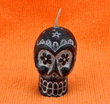 Small Black Sugar Skull Candle Small Black Sugar Skull Candle