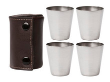 Shot Glasses with Leather Case Shot Glasses with Leather Case