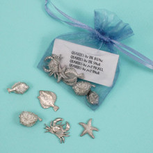 Sea Creatures Pewter Pocket Charms, Set of 5 Sea Creatures Pewter Pocket Charms, Set of 5
