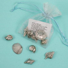 Seashell Pewter Pocket Charms, Set of 5 Seashell Pewter Pocket Charms, Set of 5