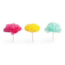 Paper Flower Picks - Assorted Colors