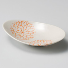 Orange Flower Small Oval Serving Dish Orange Flower Small Oval Serving Dish