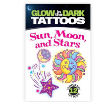 Sun, Moon, Stars Glow in The Dark Tattoos Sun, Moon, Stars Glow in The Dark Tattoos