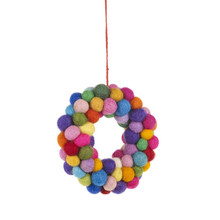 Handmade Felt Ball Mini Wreath Handmade Felt Ball Mini Wreath