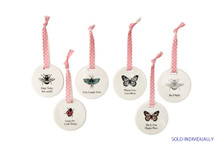 Bee & Butterfly Ceramic Ornament 
