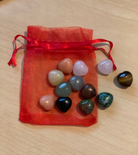 Gemstone Mini Hearts, Set of 12 Gemstone Mini Hearts, Set of 12