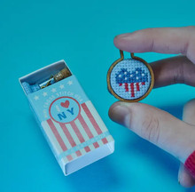 USA Mini Hoop Cross Stitch Matchbox  USA Mini Hoop Cross Stitch Matchbox