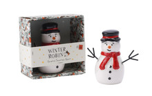 Winter Small Ceramic Snowman Figure Winter Small Ceramic Snowman Figure