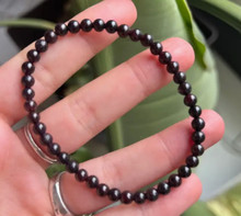 Garnet 4mm Stretchy Bracelet  Garnet 4mm Stretchy Bracelet