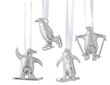 Penguin Mini Pewter Ornament Set  Penguin Mini Pewter Ornament Set