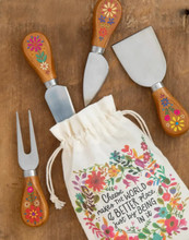 Natural Life Folk Flower Cheese Knives Natural Life Folk Flower Cheese Knives