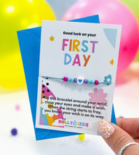 First Day of School Mini Beaded Wish Bracelet With Envelope  First Day of School Mini Beaded Wish Bracelet With Envelope