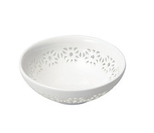 Small White Cutout Flower Condiment Bowl 