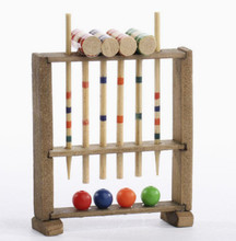  Dollhouse 2.75" Miniature Vintage Croquet Set 