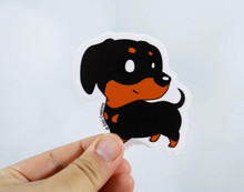Black & Tan Dachshund Vinyl Sticker 