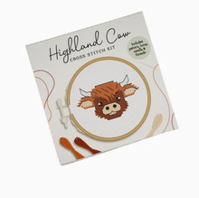Highland Cow Mini Cross Stitch Kit