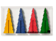Tannenbaum Mini Colored 4.5" Wood Trees, Set of 8