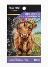 Highland Cow Mini Scratch Art Paper Pad