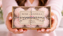 Rose + Vanilla Scented Peony Tealight Candles