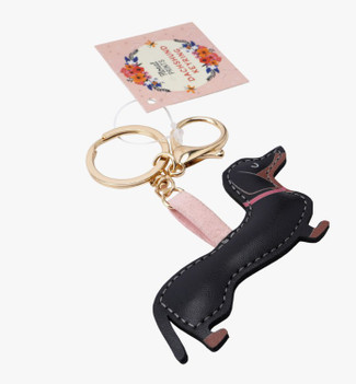 Mini Dachshund Dog Keychain Cute Pu Leather Animals Keyring