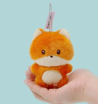 マスコット　オレンジ　mini Anirollz Miniz Standing Plush Keychain - Little Obsessed
