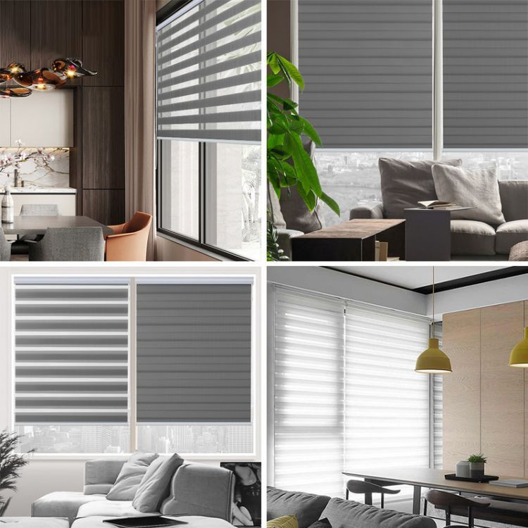Indoor Motorized Double Layer Zebra Roller Blinds