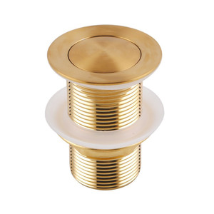 Brushed Brass Pop Up Waste No Overflow