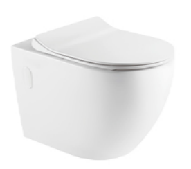 RAUL66 575*360*360mm Gloss White Rimless Flushing Wall Hung Pan